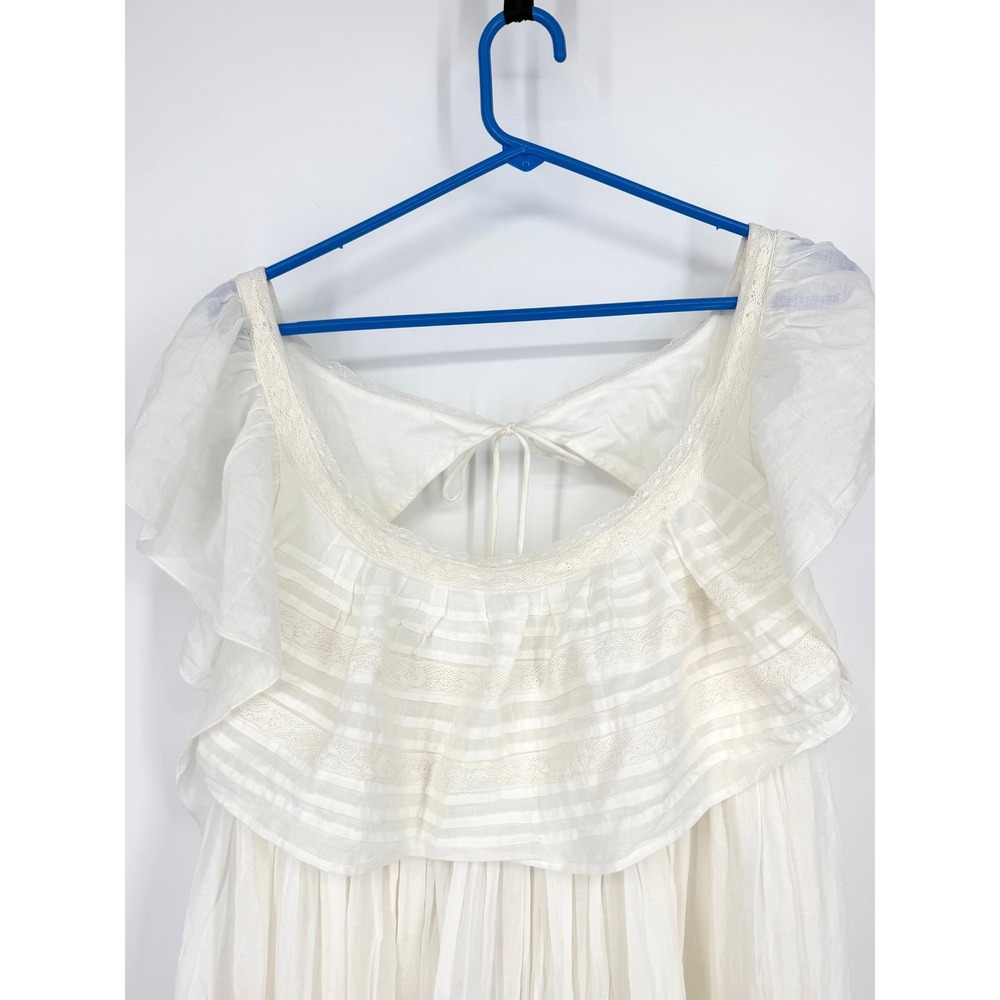 NEW Free People Ivory Haley Voile & Lace Trapeze Mini Dress XL Boho OB1227471 - Picture 3 of 12